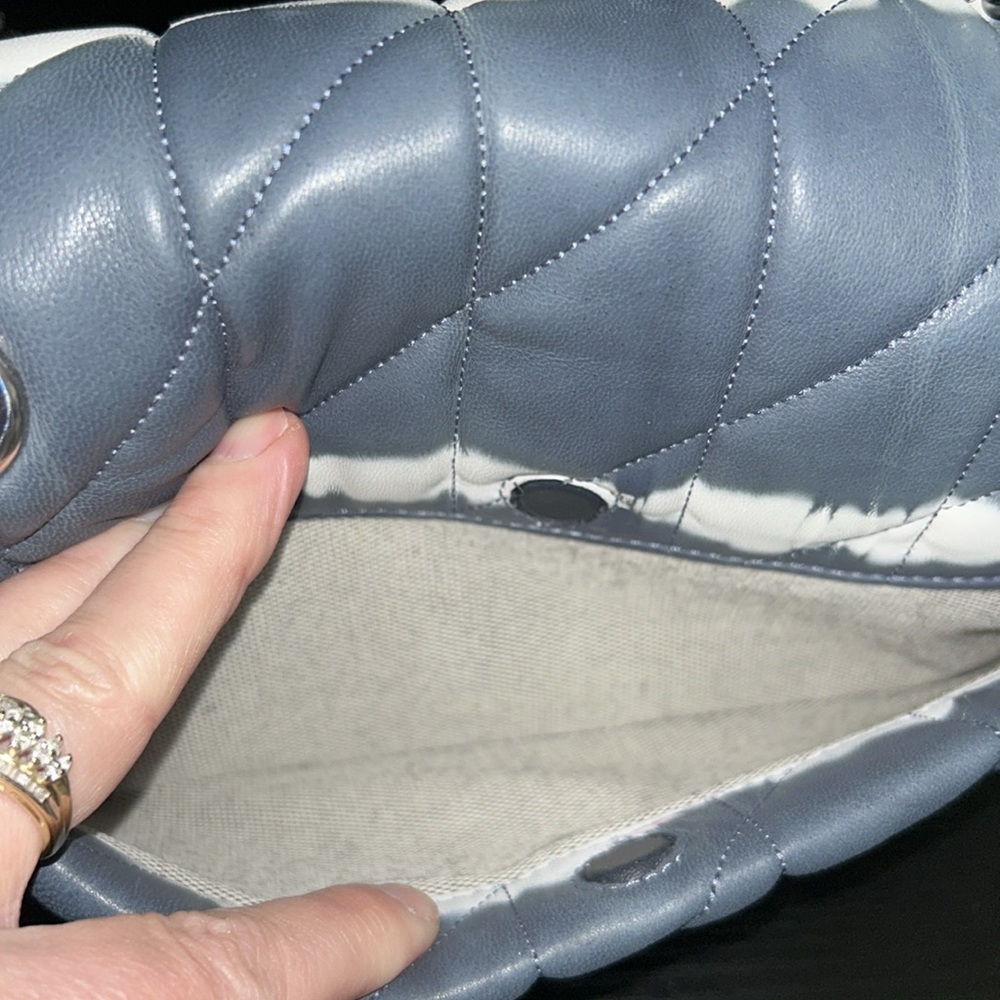 Coach Quilted Tie Dye Tabby 26 in Navy And White - Picture 7 of 14